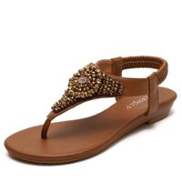 Xăng đan Nữ GE3 2024New Mùa Hè Mũi Lật Đơn Giản Đi Biển Kỳ Nghỉ Giày La Mã