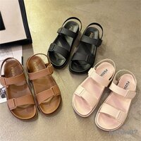 Xăng đan Nữ Mùa Hè Chữ Thời Trang Thoải Mái Nêm Espadrille Giày Thường Mở Mũi Đi Biển Sandal