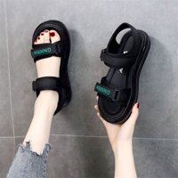 Xăng đan thể thao giày đế xốp mẫu mới mùa hè cho Nữ Giày đi biển học sinh kiểu Tây đế bằng