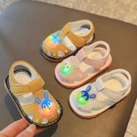 Xăng đan Thỏ Hoạt Hình Có Đèn LED Và Âm Thanh Cho Bé Tập Đi