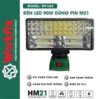 [XANH] Thân bóng đèn LED Chạy pin máy khoan WORKFIX WF-L84 90W 48 LED siêu sáng sử dụng Chân Pin Phổ Thông Makita 18V