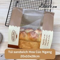 [Xấp 1kg] Túi sandwich bánh mì hoa cúc ngang, sandwich ngang nilong 20x10x28cm