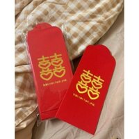 Xấp 6 Bao lì xì cưới - lì xì bưng quả Chữ Hỷ