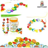 Xâu Hạt Gỗ, Đồ Chơi Phát Triển Trí Linh Hoạt Đôi Tay Cho Bé, Xâu Hạt Nhiều Chủ Đề