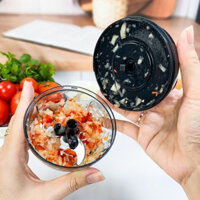 Xay tỏi ớt Dozzi máy tập giảm mỡ băm rau quả quả xách tay 6 lưỡi thép không gỉ 520ml , hàng đẹp giá rẻ