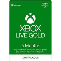 Xbox Live Gold 6 Month Membership Digital Code
