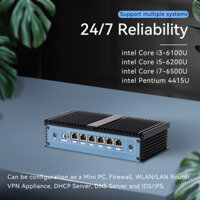 XCY Firewall Router Mini PC Intel Core i7-6500U 6x Intel Ethernet i211AT LAN Ports Support WiFi 4G SIM Win 10/11 Linux