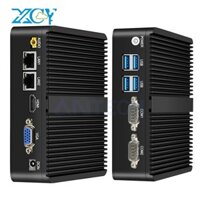 Xcy không quạt Intel Celeron j4125 2X GbE LAN 2X RS232 HDMI VGA Hỗ trợ Wifi 4G LTE Windows 10 Linux máy tính công nghiệp