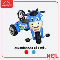 Xe 3 Bánh Cho Bé Từ 2 Tuổi Không Nhạc , Hình Chú Bò Con Vui Vẻ , Thương Hiệu Nhựa Chợ Lớn