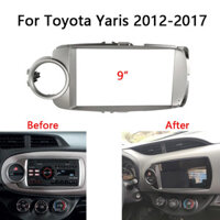 Xe 9 inch Đài Phát Thanh Fascia Cho Xe Toyota Yaris 2012-2017 Tự Động Stereo Bảng Dash CD Viền Lắp Đặt Khung Bộ Điều Khiển Trung Tâm