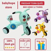 XE BA BÁNH PIKACHU 668 CÓ NHẠC CÓ ĐÈN CHO BÉ YÊU VUI CHƠI MỖI NGÀY