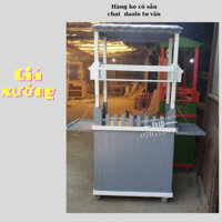 Xe bán cafe bằng gỗ màu xám đẹp 80cm