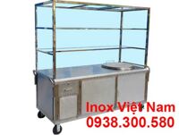 Xe Bán Hủ Tiếu Phở Inox Tích Hợp Nồi Nấu Nước Lèo Bằng Điện 100L XBP-01