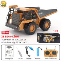 Xe ben điều khiển từ xa 9 kênh, hàng cao cấp, xe có đèn, âm thanh. Xe cẩu điều khiển