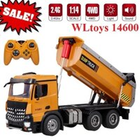 Xe ben điều khiển từ xa Wltoys 14600 đồ chơi ô tô xe công trình 6 bánh Wltoys14600 Dump Truck, lái servo, có điều tốc, trọng tải 10kg, sóng 2.4GHz.