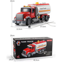 Xe bồn chở nước cứu hoả có nhạc, phun nước thật Tank truck - xe chạy bánh đà có sẵn