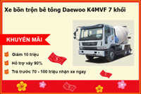 Xe bồn trộn bê tông Daewoo K4MVF 7 khối