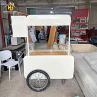 Xe Cafe Take Away Sắt Màu Kem Đơn Giản