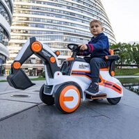 Xe cần cẩu điện máy xúc điện xe múc điện trẻ em HW 2021, 2-5 tuổi