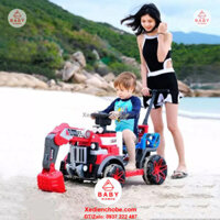 Xe cần cẩu điện máy xúc điện xe múc điện trẻ em 9988, 2-4 tuổi