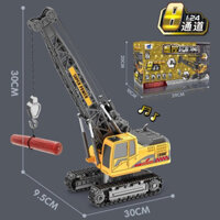 Xe cần cẩu_Bánh xích - Điều khiển từ xa (RC); có đèn và nhạc; xe công trình, đồ chơi cho bé