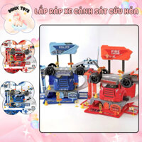 Xe cảnh sát, cứu hỏa biến hình cho bé trai, đồ chơi xe cho bé biến tấu hình dạng khác nhau