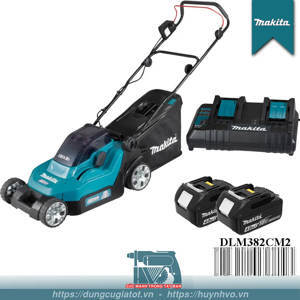 Xe cắt cỏ đẩy dùng pin Makita DLM382CM2 36V (Sạc 2 cổng(DC18SH), 2 pin 4.0Ah(BL1840B))