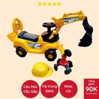 Xe cẩu chòi chân cỡ lớn mã 188 cho bé từ 1 đến 4 tuổi có nhạc, có tay cẩu múc và tay gắp đồ vật tặng kèm mũ bảo hiểm