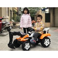 Xe cẩu điện cao cấp cỡ lớn HSD6105 cho bé 1-6 tuổi tự lái, đèn nhạc vui nhộn, điều chỉnh được cẩu, ghế đệm êm ái