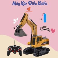 Xe cẩu múc điều khiển từ xa Gầu SẮT, gầu nhựa, bánh xích pin sạc AAA,cho bé thoả sức chơi vận động