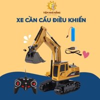 Xe cẩu múc điều khiển từ xa Gầu SẮT, gầu nhựa, bánh xích pin sạc AAA - Tiệm Nhà Nắng