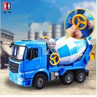 Xe chở bê tông siêu to E228-002 đồ chơi mô hình trẻ em tỉ lệ 1:18 màu xanh hãng DOUBLE E