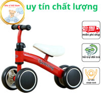 "Xe Chòi Chân Khung Thép Ghế Da Điều Chỉnh Cho Bé Từ 1-2 Tuổi - Xe Thăng Bằng 4 Bánh Mini Tự Cân Bằng DC026"