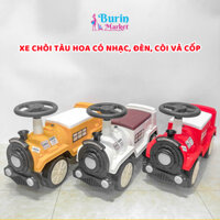 Xe chòi chân tàu hỏa có đèn có nhạc cho bé 1-3 tuổi