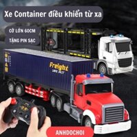 Xe container cỡ lớn điều khiển RC 2.4G đầu kéo có thể tháo rời thùng, vận chuyển hàng hóa leanhshop