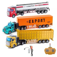 Xe container điều khiển từ xa có đèn, xe đầu kéo điều khiển 4 chiều kèm pin sạc tiện lợi