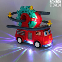 Xe Cứu Hoả Chở Vịt Leo Thang Có Đèn Nhạc, Xe Đồ Chơi Cho Bé