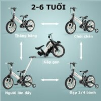 Xe đa năng đạp - chòi chân - thăng bằng - đẩy - gập gọn chính hãng Nadle S900 cho bé 2-6 tuổi