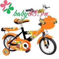 Xe đạp 16 inch bánh căm 2 màu (cam   đen) con chuột M1018-X2B