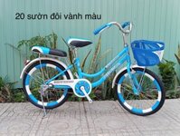 Xe đạp 20 sườn đôi vành màu (xanh)