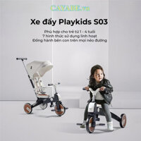 Xe đạp 3 bánh cho bé có cần đẩy, 2 chiều/ xe chòi chân/ xe cân bằng trẻ em Playkids S03 siêu nhẹ gấp gọn 4 in 1, mái che