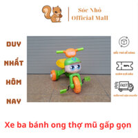 Xe đạp 3 bánh gấp gọn hình con kiến - xe ba bánh chòi chân cho bé 2-4 tuổi có nhạc đèn