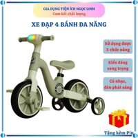 Xe đạp 4 bánh có nhạc đèn phát sáng cho bé từ 2 đến 5 tuổi Xe chòi chân cân bằng đa năng cho trẻ em có bàn đạp