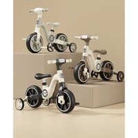 Xe đạp 4 bánh có nhạc đèn phát sáng cho bé từ 2-5 tuổi Xe chòi chân cân bằng 3in1 cho bé có bàn đạp