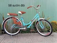 Xe đạp 58 sườn đôi vành màu (Xanh ngọc)
