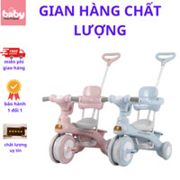 Xe Đạp Ba Bánh 618 Cho Bé - Xe Đẩy 3 Bánh Có Đèn, Nhạc & Khung Bảo Vệ An Toàn, Thiết Kế Hiện Đại"