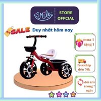 Xe đạp ba bánh yên da có giỏ cho bé