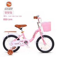 Xe đạp bé gái màu hồng 2 yên da gióng cong