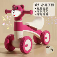 Xe đạp cân bằng trẻ em mới, xe ba bánh trượt cho bé trai và bé gái từ 1-3 tuổi, xe đạp bốn bánh xoay