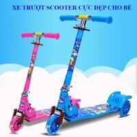 Xe đạp cho trẻ 2 tuổi  Xe đẩy 3 bánh cho bé - Xe trượt scooter 3 bánh phát sáng cho bé + tặng kèm chuông báo sành điệu giúp bé phát triển toàn diện- Giảm giá 50% kèm bảo hành 1 đổi 1